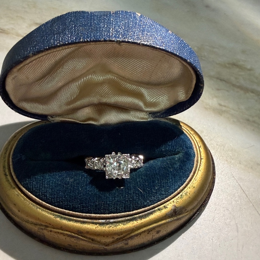 1940’s old mine cut ring set in STERLING